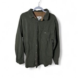 Legendary Whitetails Shirt Mens 2XT Army Green Buck Camp Flannel Button Up